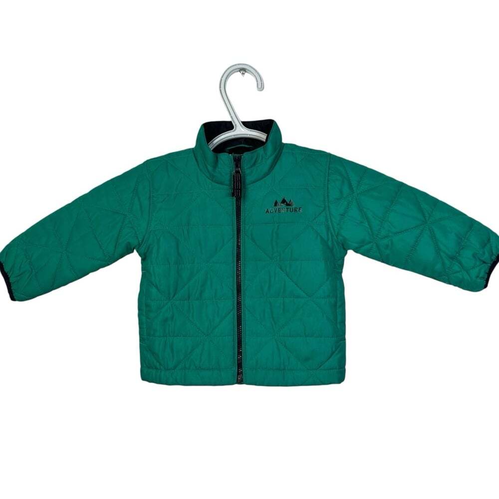 OshKosh BGosh Baby Puffer Jacket 9M Green Winter Coat Toddler Outerwear Warm